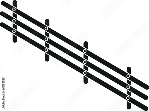 Cartoon Black and White Isolated Illustration Vector Of A Wooden Picket Fence