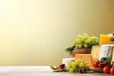 The various cheese banners are arranged on a light colored background with space for writing text.