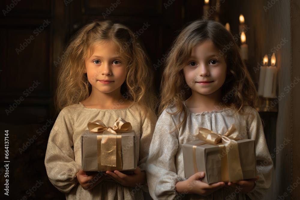 Christmas magic, children's joy. Presents & Gifts Christmas magic, children's joy. Presents & Gifts