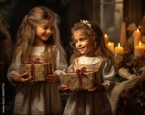 Christmas magic, children's joy. Presents & Gifts
