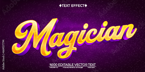 Shiny Magician Editable Vector 3D Text Effect