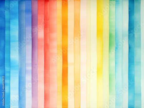 Watercolor vertical stripes pattern. Colorful with rainbow color background