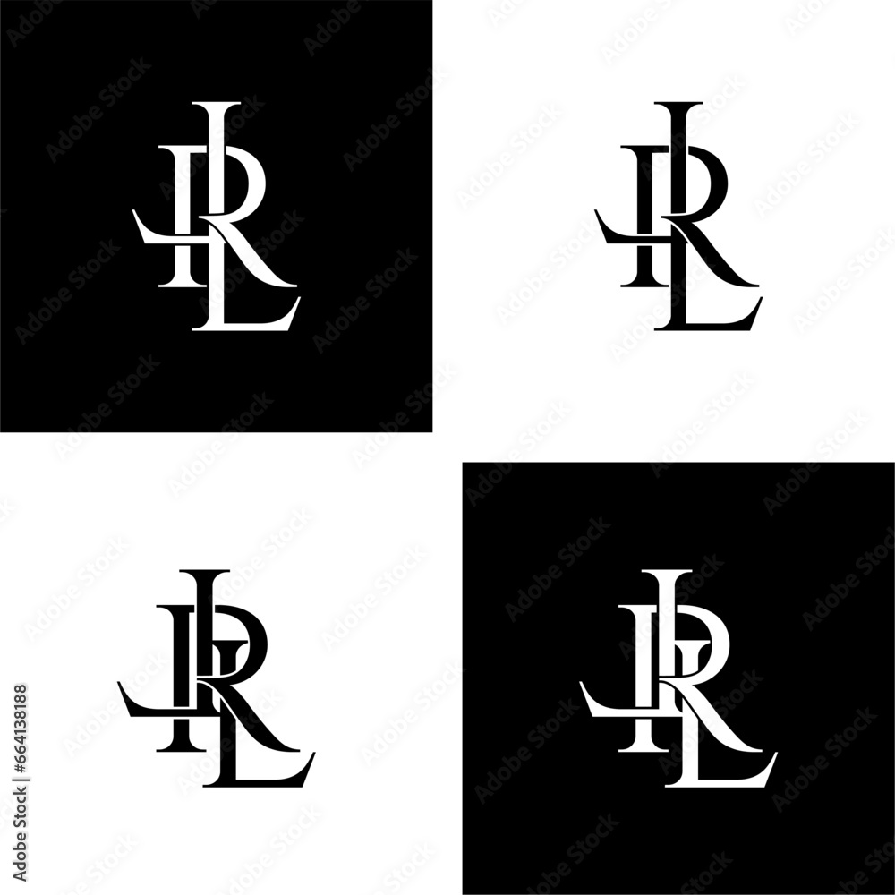 lrl lettering initial monogram logo design set lrl lettering initial monogram logo design set