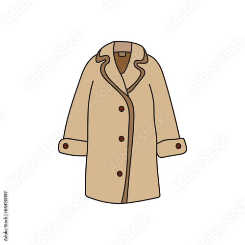 Kids drawing Cartoon Vector illustration coat Isolated on White Background