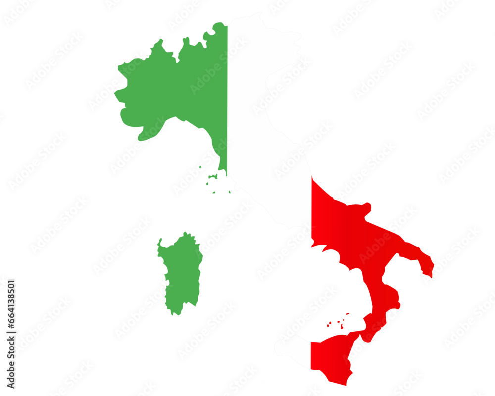 Naklejka premium map of italy with flag colors