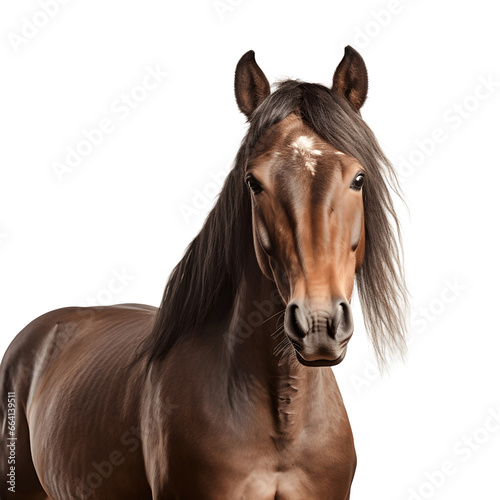 Stallion Horse portrait isolated on white background