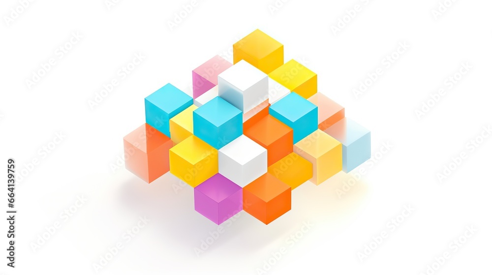 cubes concept isolated on white background cubes concept isolated on white background