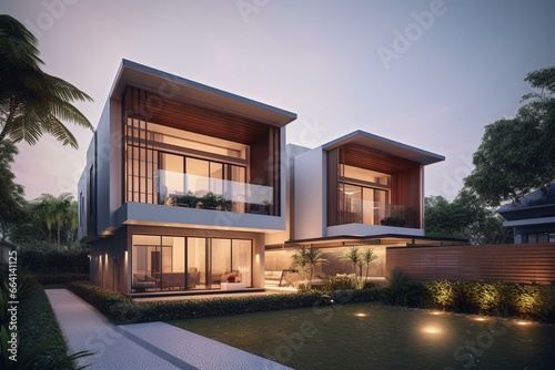 An ideal residential property showcasing beautiful architecture with well-planned interiors and a tranquil ambiance. Generative AI