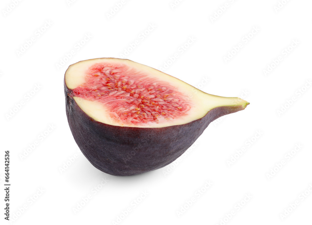 Half of fresh fig isolated on white