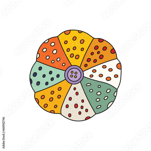 Kids drawing Cartoon Vector illustration pincushion Isolated on White Background