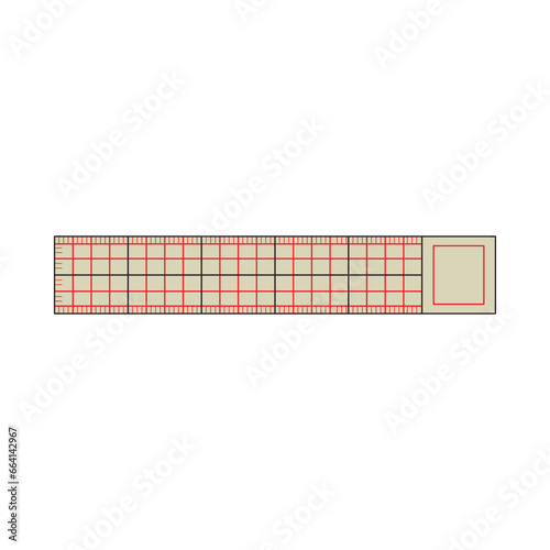 Kids drawing Cartoon Vector illustration quilting ruller Isolated on White Background