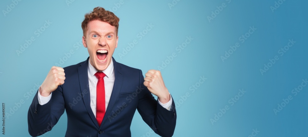 Businessman fired up, excited and full of energy Businessman fired up, excited and full of energy