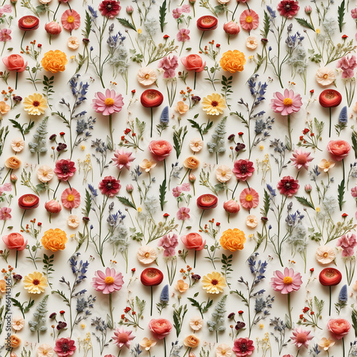 wild flower seamless pattern. summer meadow flowers on white background.