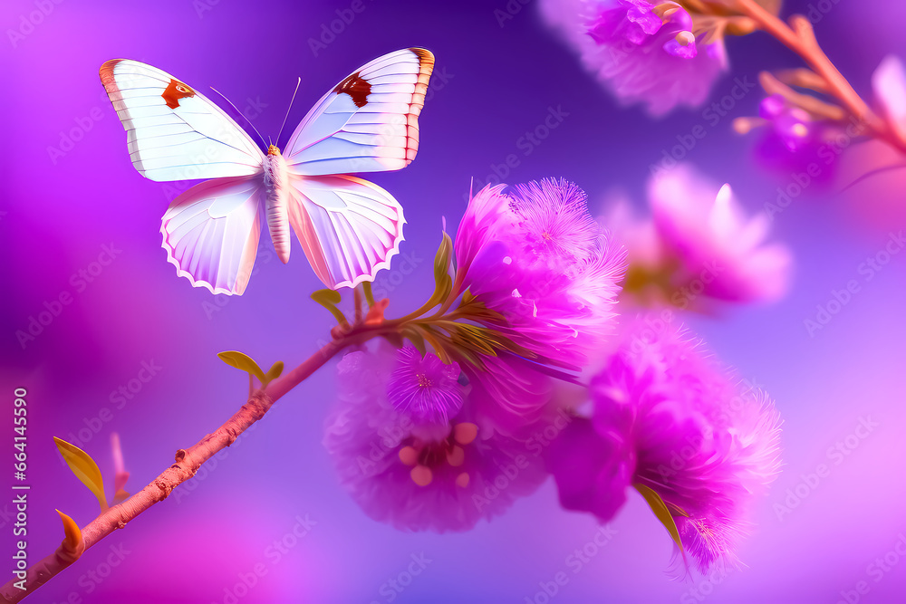 Naklejka premium butterfly on flower