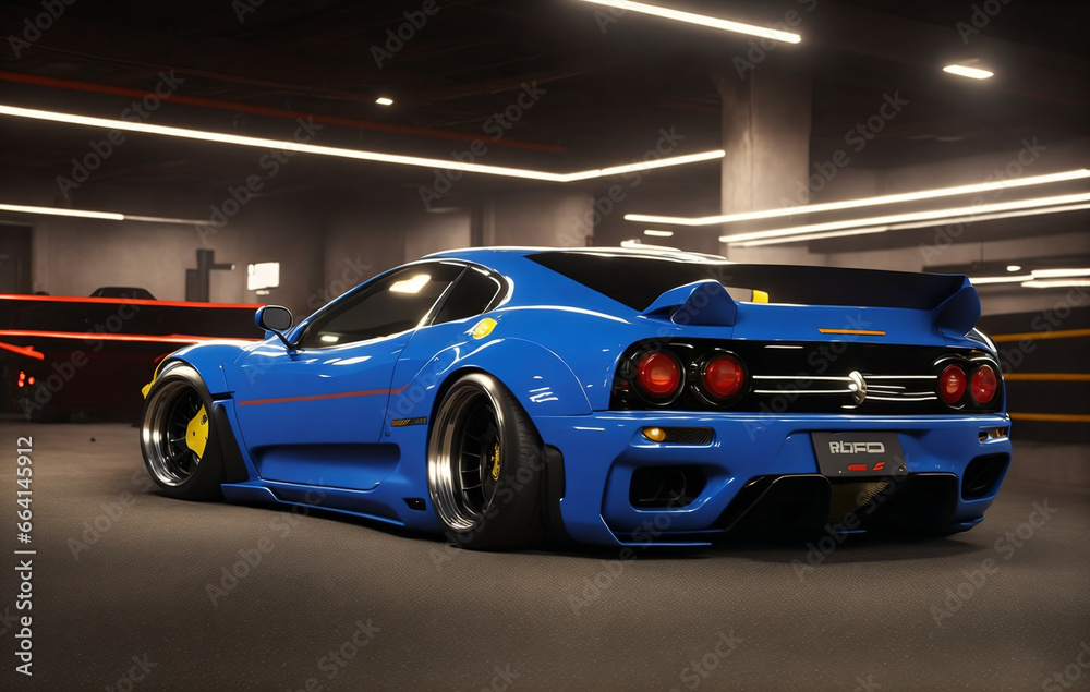 Obraz premium sports car in a parking lot
