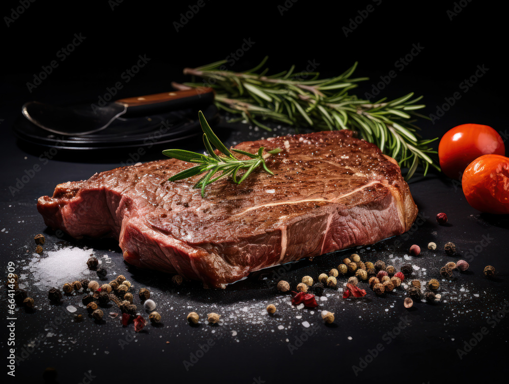 Steak Studio Shot Isolated on Clear Background, Food Photography, Generative AI