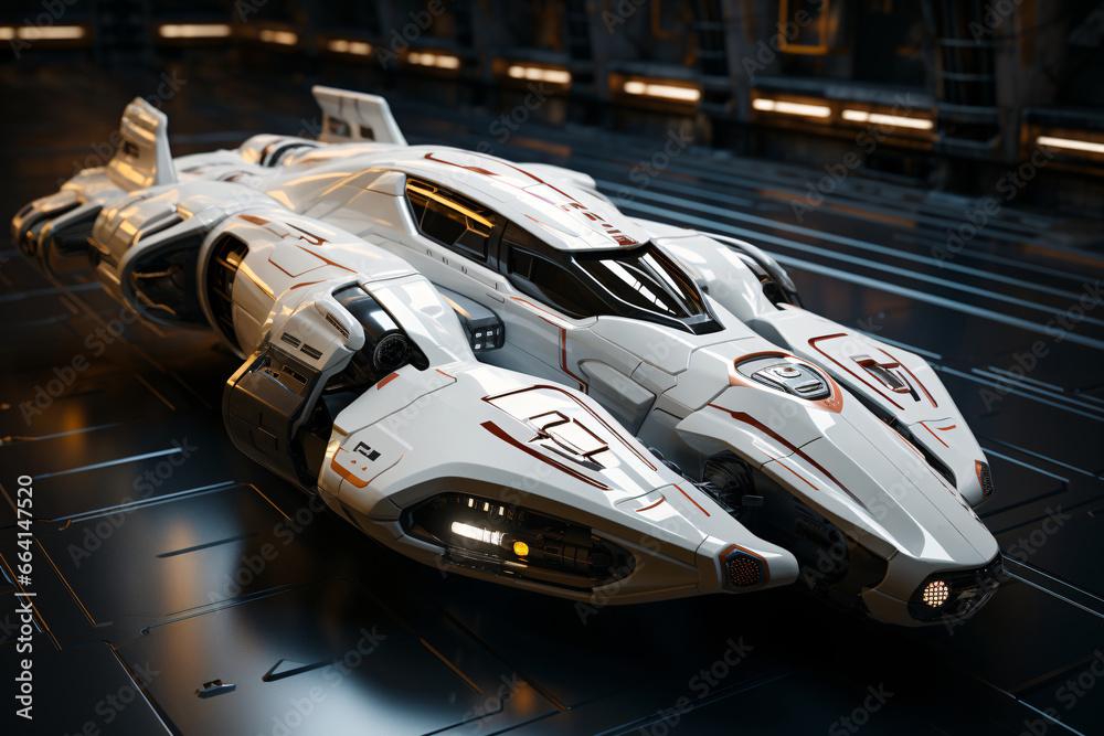 Futuristic air transport. Futuristic spaceship. 3D CG rendering of space ship.
Futuristic air transport. Futuristic spaceship. 3D CG rendering of space ship.