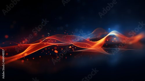 red abstract background with a network grid and particles connected, wave background