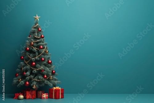 christmas tree and copy space  generative ai