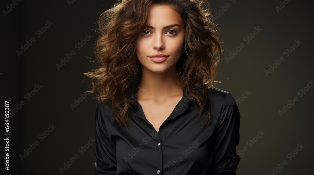 Full Length Smiling Brunette Woman Shirt Pointing, Background Image ,Desktop Wallpaper Backgrounds, Hd