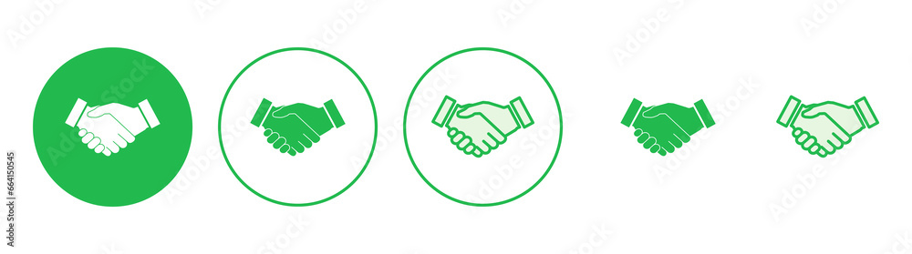 Handshake icon set. business handshake. contact agreement Handshake icon set. business handshake. contact agreement