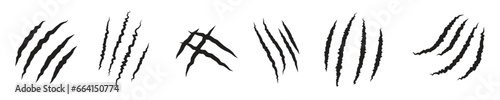 Claws scratching icon set illustration