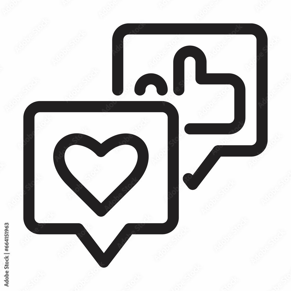 Like and comment icon vector. Like and comment symbol or logo. Like and comment icon vector. Like and comment symbol or logo.