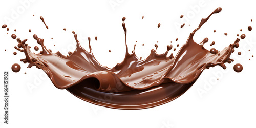 chocolate splash isolated on transparent background - food, drink, lifestyle, diet design element PBG cutout