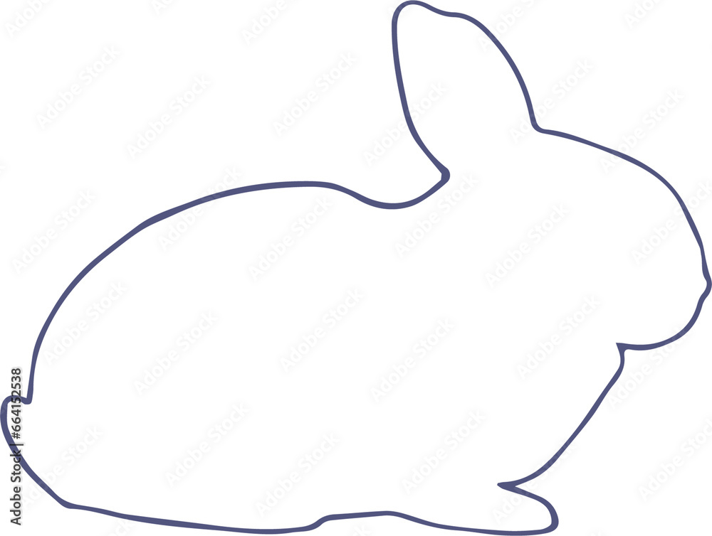 Naklejka premium Digital png illustration of contour of rabbit on transparent background