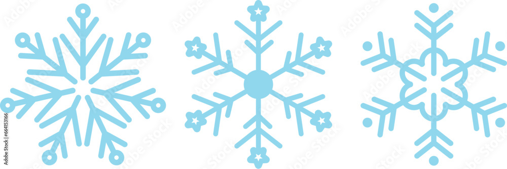 Snowflakes vector icon collection.