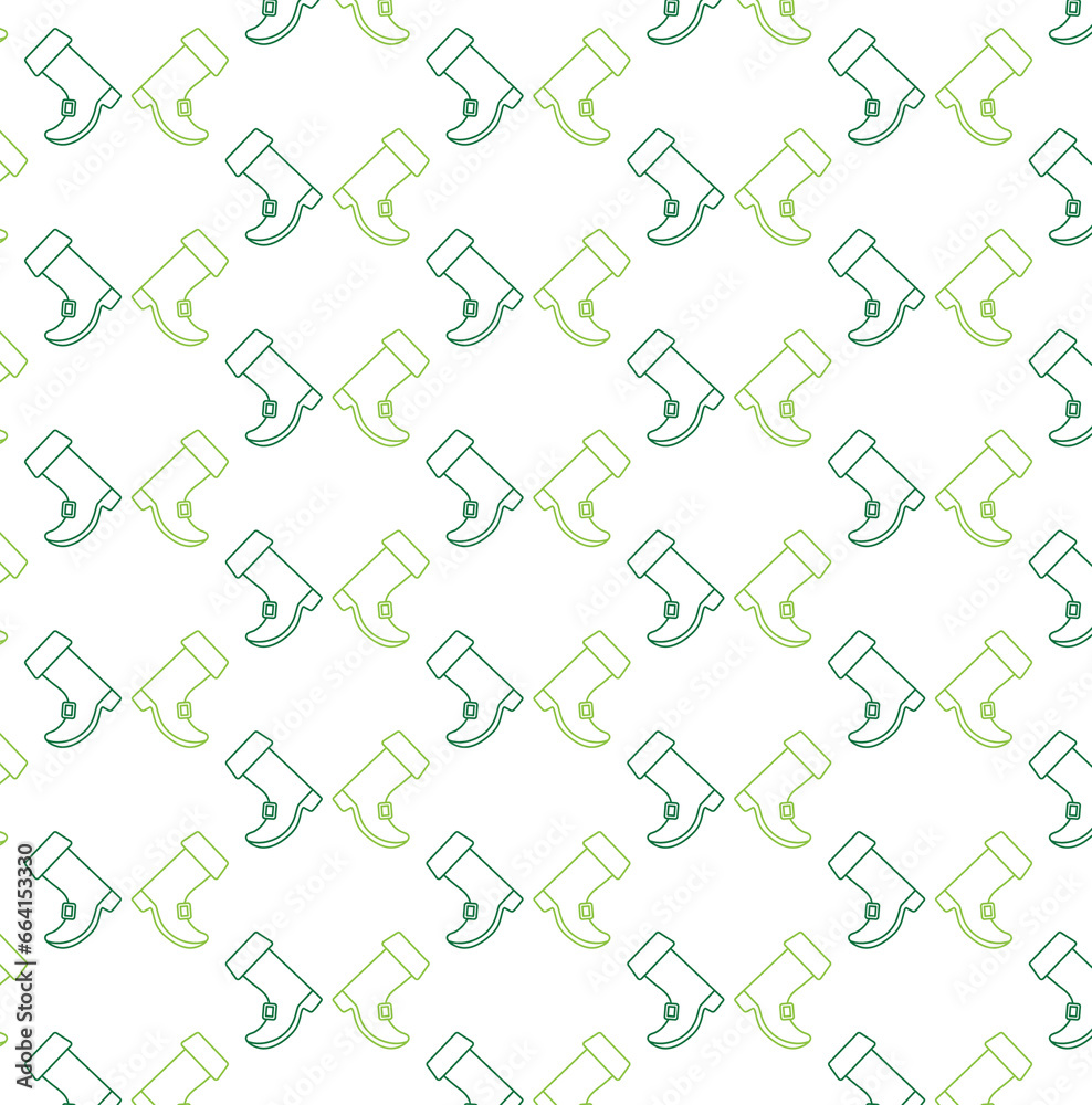 Digital png illustration of green pattern of repeated shoes on transparent background