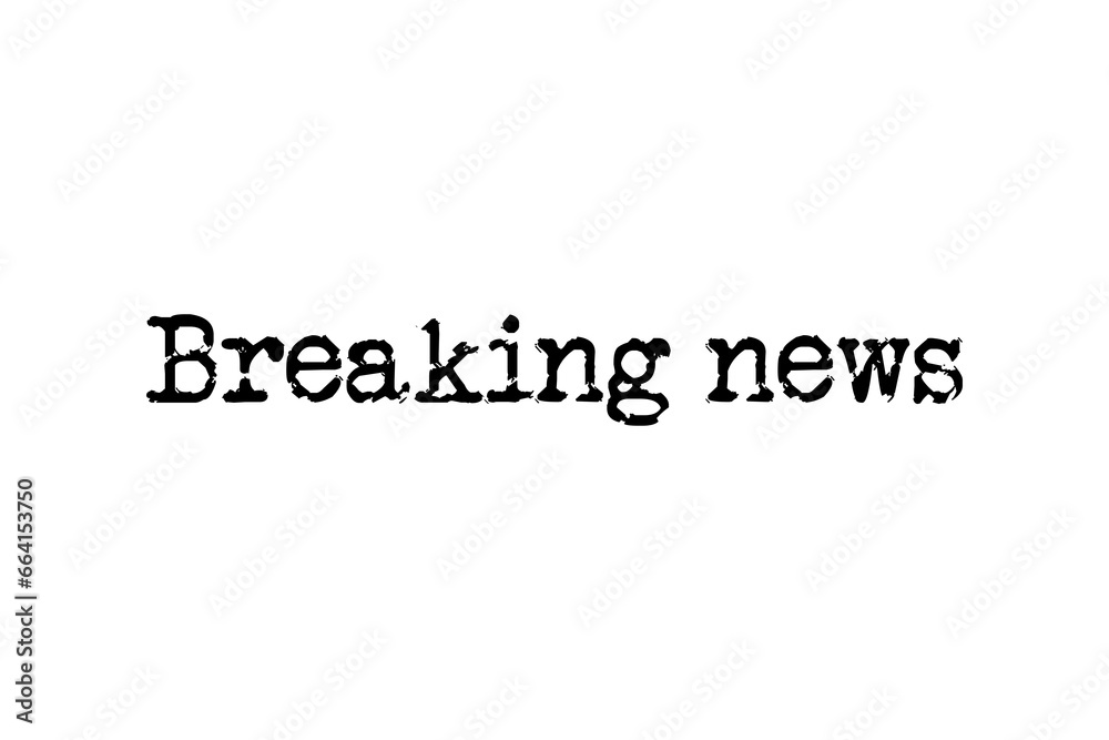 Digital png illustration of breaking news text on transparent background