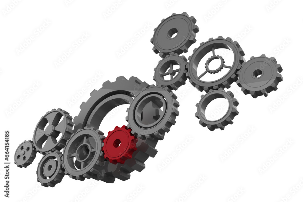 Digital png illustration of grey and red cogs on transparent background Digital png illustration of grey and red cogs on transparent background