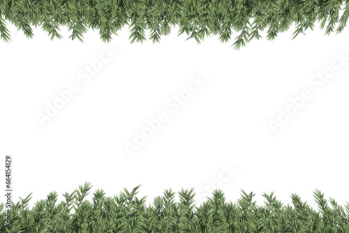 Digital png illustration of frame of green branches on transparent background