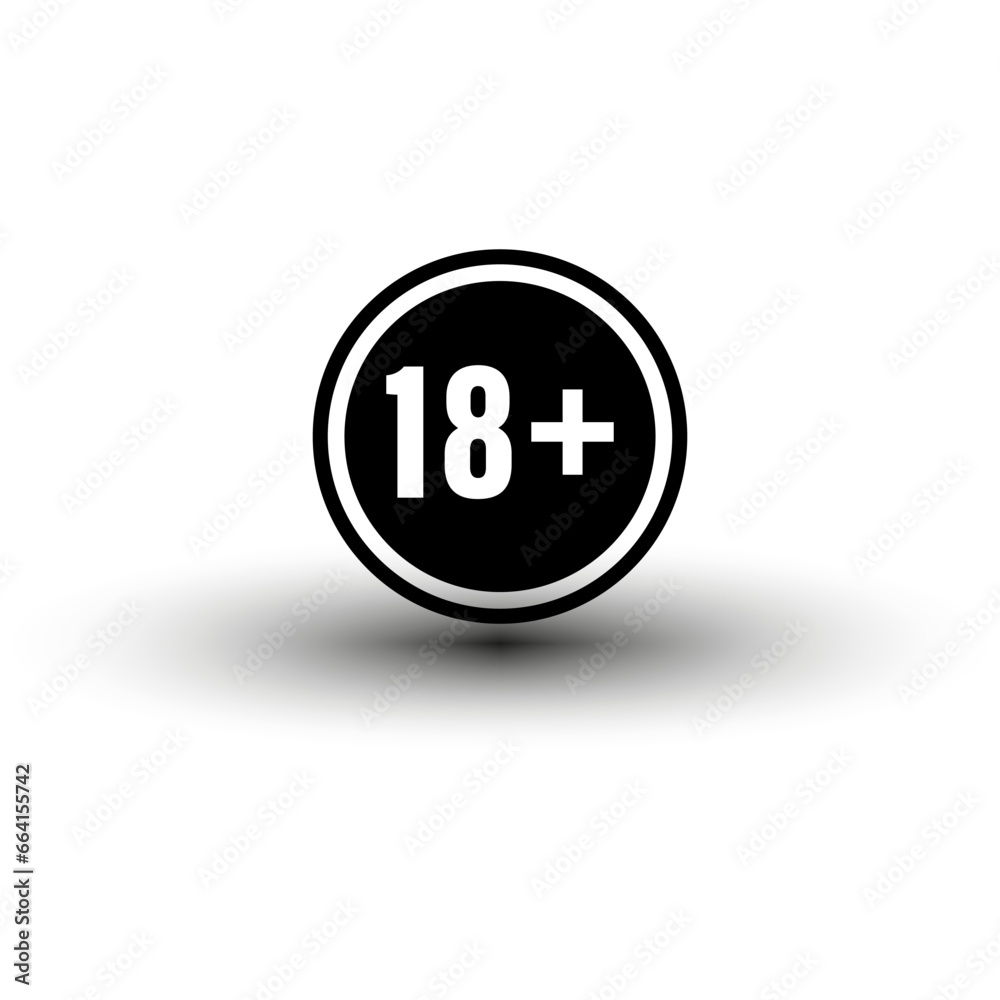 Under 18 years sign icon. Vector illustration. EPS 10. Under 18 years sign icon. Vector illustration. EPS 10.