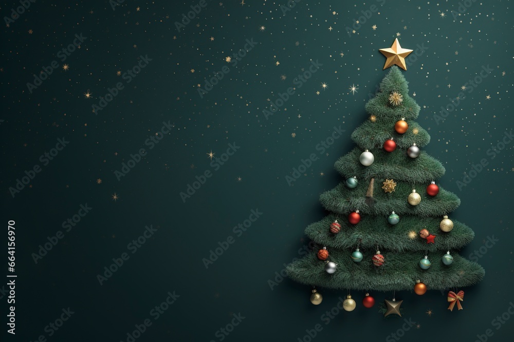 christmas tree and copy space, generative ai christmas tree and copy space, generative ai