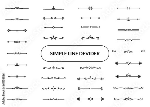 set of ornament separator collection line devider outline photo