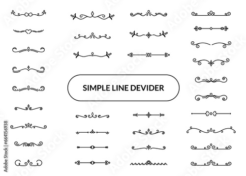 set of ornament separator collection line devider outline