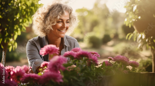 Shot of happy senior woman taking care of her plants while looking at camera in her greenhouse