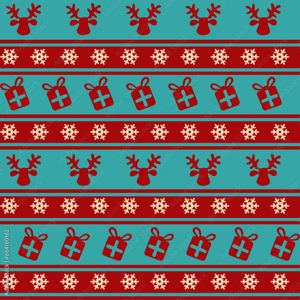Festive Christmas Seamless Pattern Illustration Festive Christmas Seamless Pattern Illustration