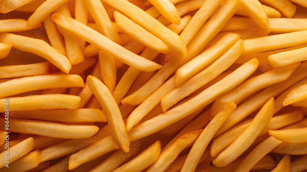 French fries or potato chips as a background. French fries or potato chips as a background.