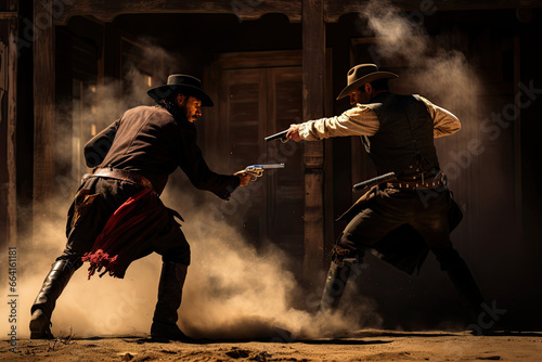 Cowboy duel or gunfight