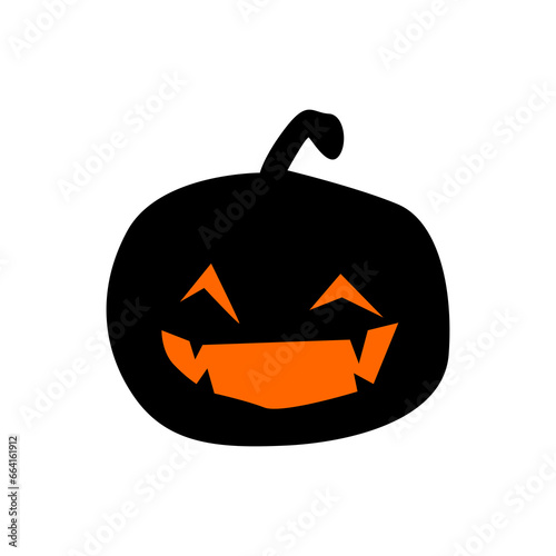 Horror pumpkin icon, halloween element.