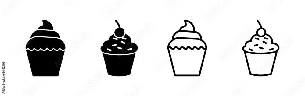 Cup cake icon vector. cake icon. bakery. muffin Cup cake icon vector. cake icon. bakery. muffin