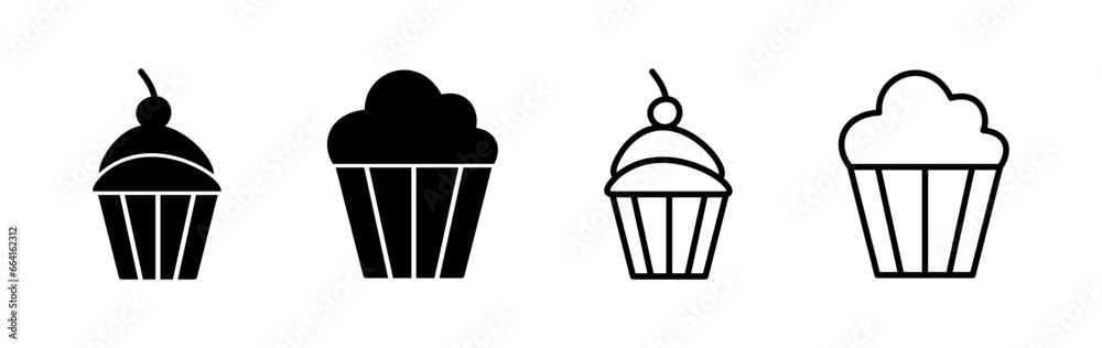 Cup cake icon vector. cake icon. bakery. muffin Cup cake icon vector. cake icon. bakery. muffin