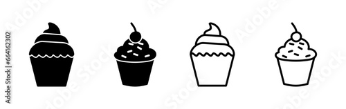 Cup cake icon vector. cake icon. bakery. muffin