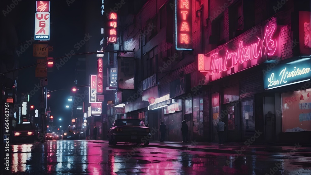 Neon Nocturne A Gritty Tale in the City's Shadows - Generative AI





