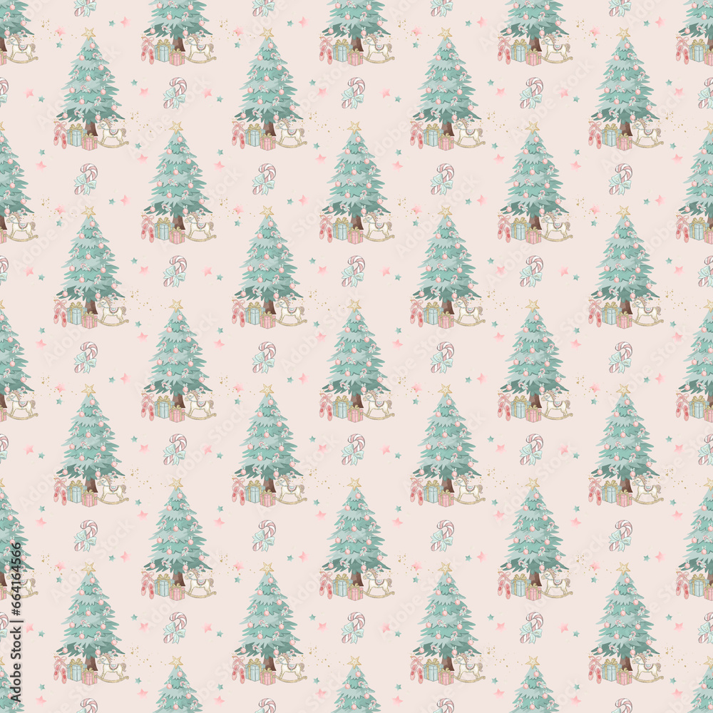 Festive Christmas Seamless Pattern Illustration Festive Christmas Seamless Pattern Illustration