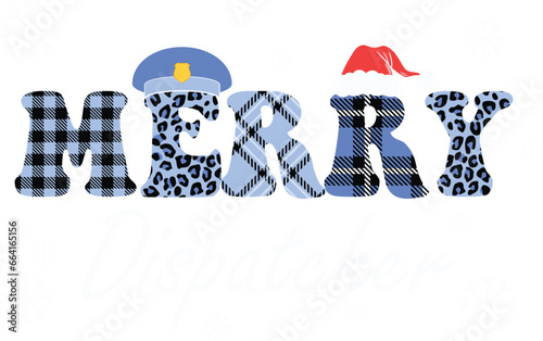 Police Christmas Sublimation Illustration