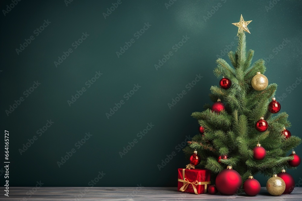 christmas tree and copy space, generative ai